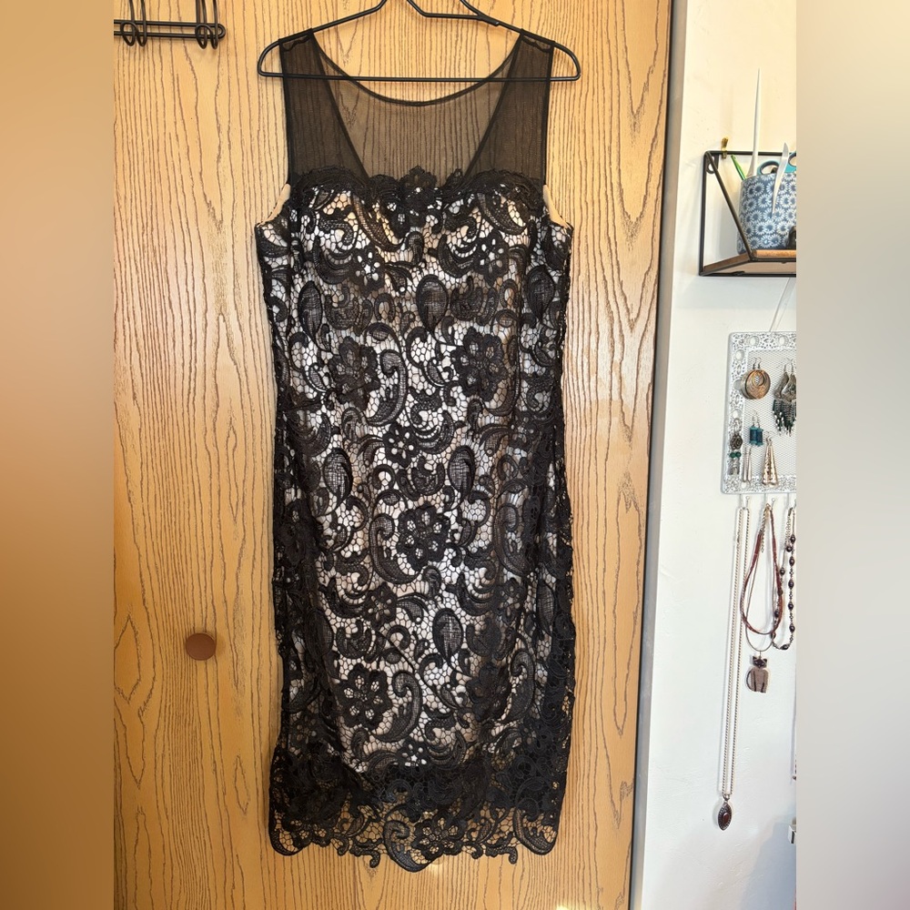 Social Occassions by Mon Cheri Crochet Lace Dress